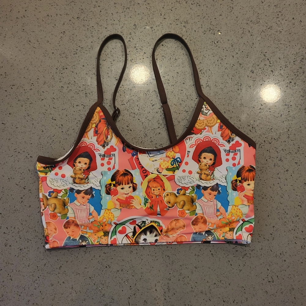 Dolls Kill Vintage Dolls Crop Top / Swim Top